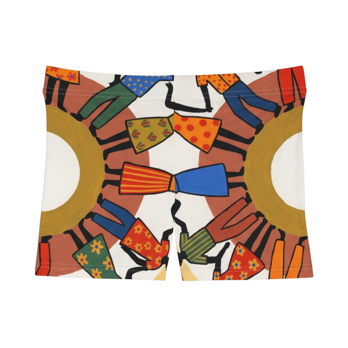 Women's Shorts - Unity Mandala Folk Art | Echovira Gallery