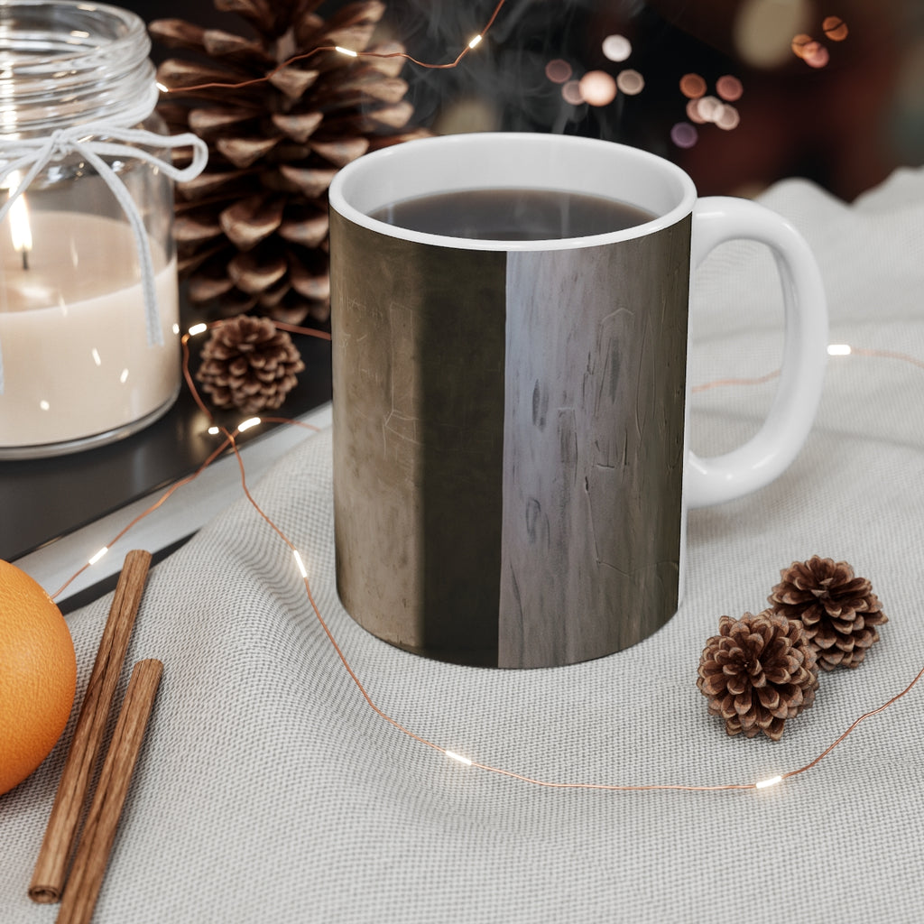 11oz White Mug - Shadows of the Citadel moody architectural...
