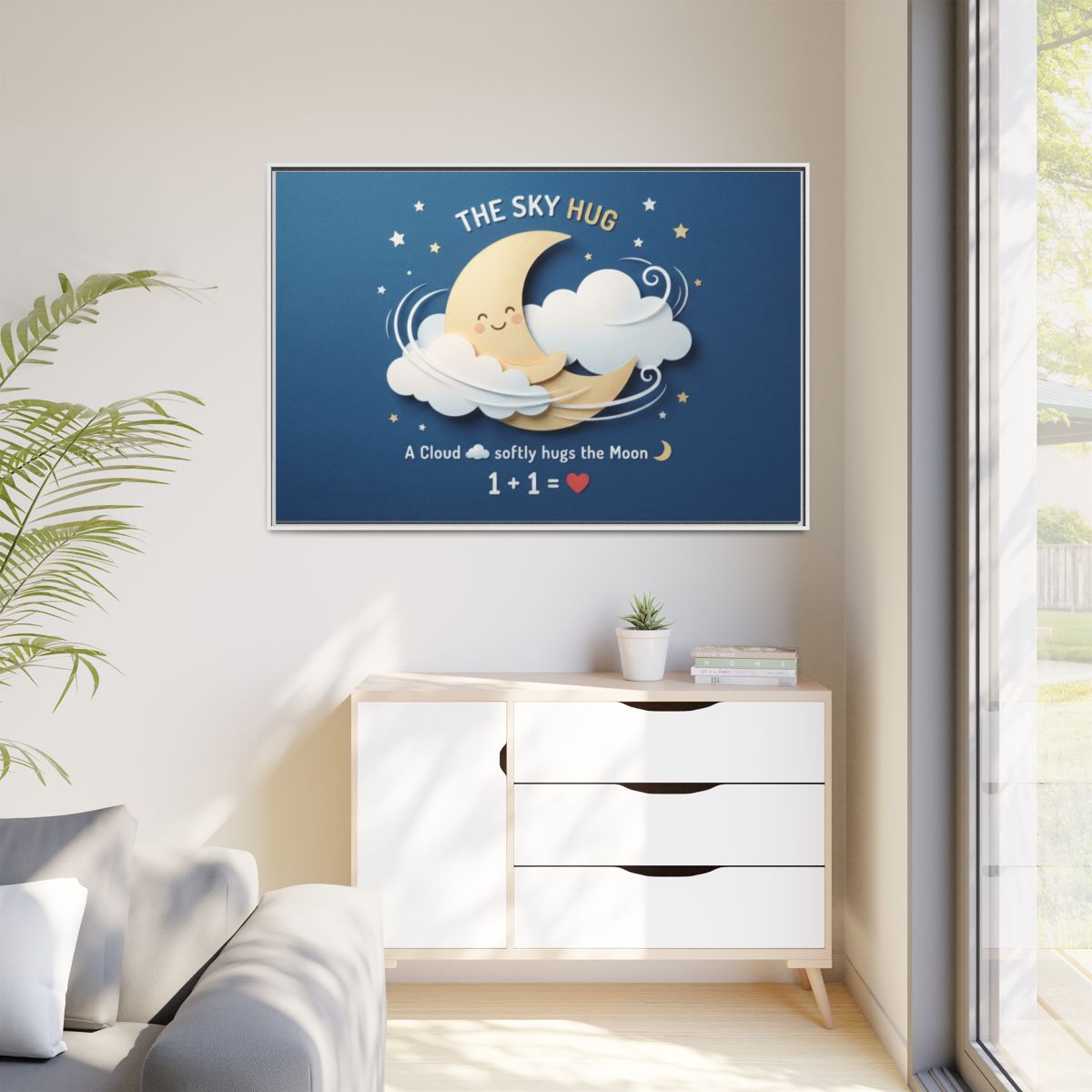 Matte Canvas Framed - The Sky Hug — White / 1.25" (10×8... |...