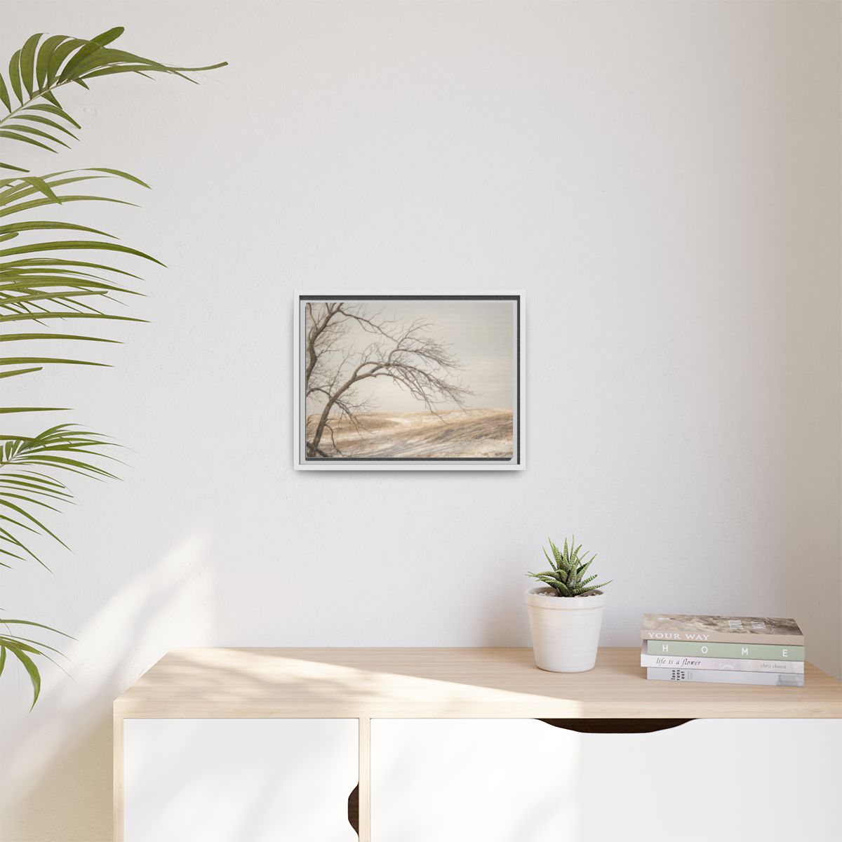 Matte Canvas, Framed - Winter Branch Solitude Landscape —......