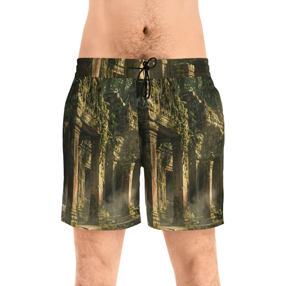 Men's Swim Shorts - Overgrown Temple | Echovira Gallery