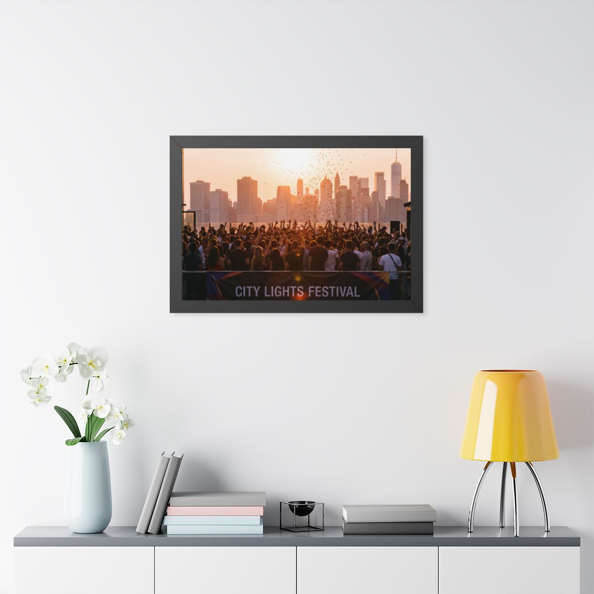 Framed Horizontal Poster - City Lights (14×11, 16×12, 16×16...
