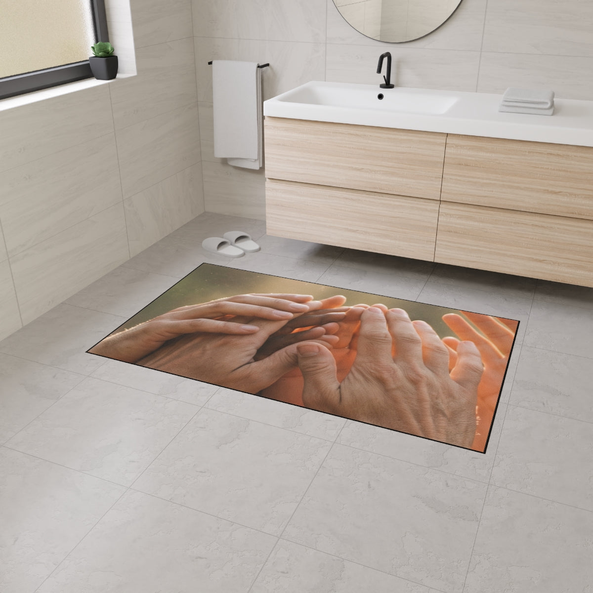 Heavy Duty Floor Mat - Golden Rays of Unity Wall Art |...