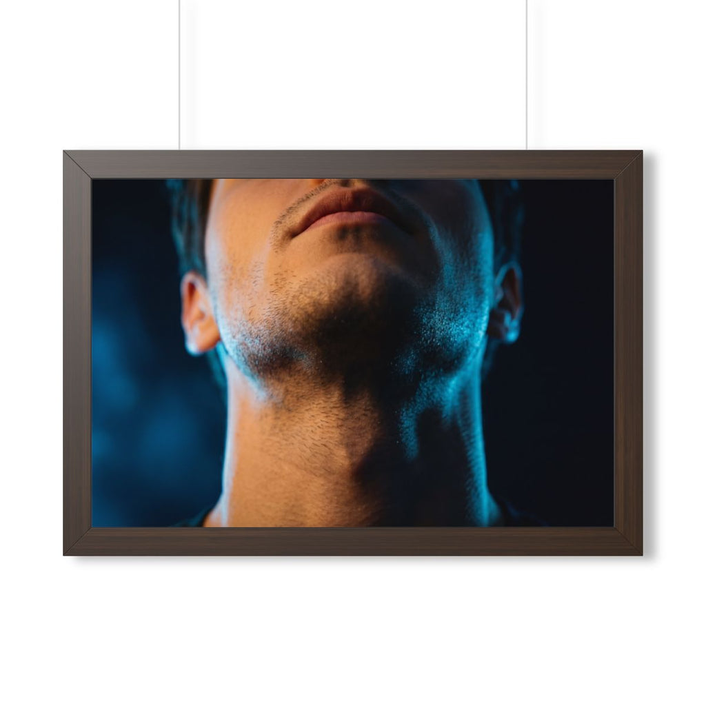 Framed Horizontal Poster - Neon Horizon Portrait — Walnut......