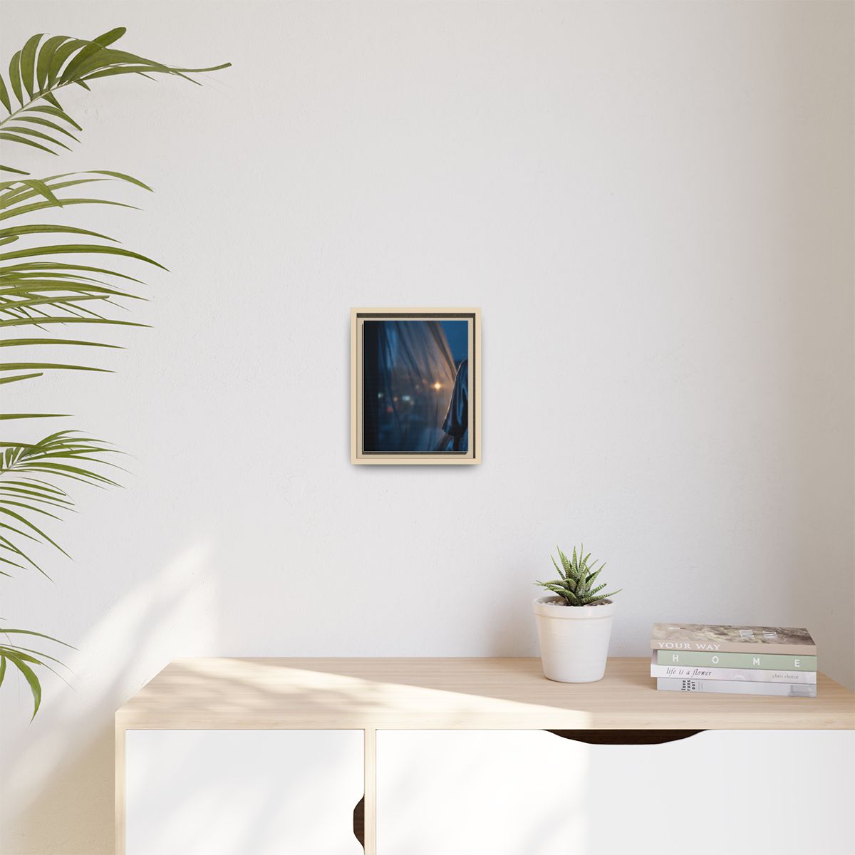 Matte Canvas, Framed - Nocturnal Solitude Silhouette —... |...