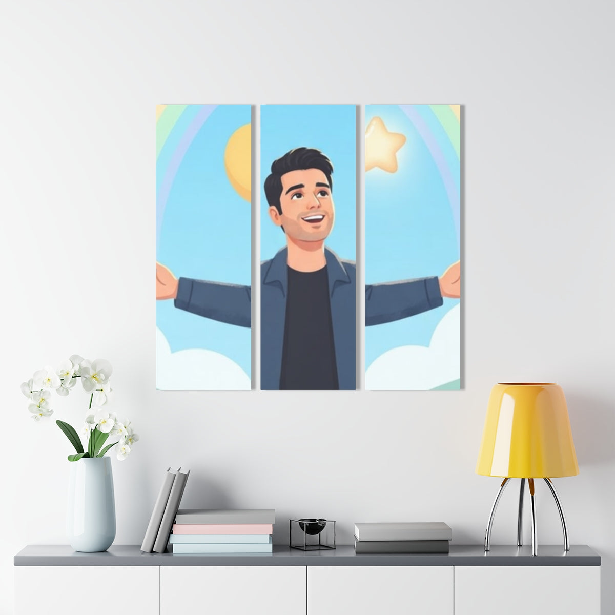 Acrylic Prints Triptych - Meadow Horizons — Portrait |...
