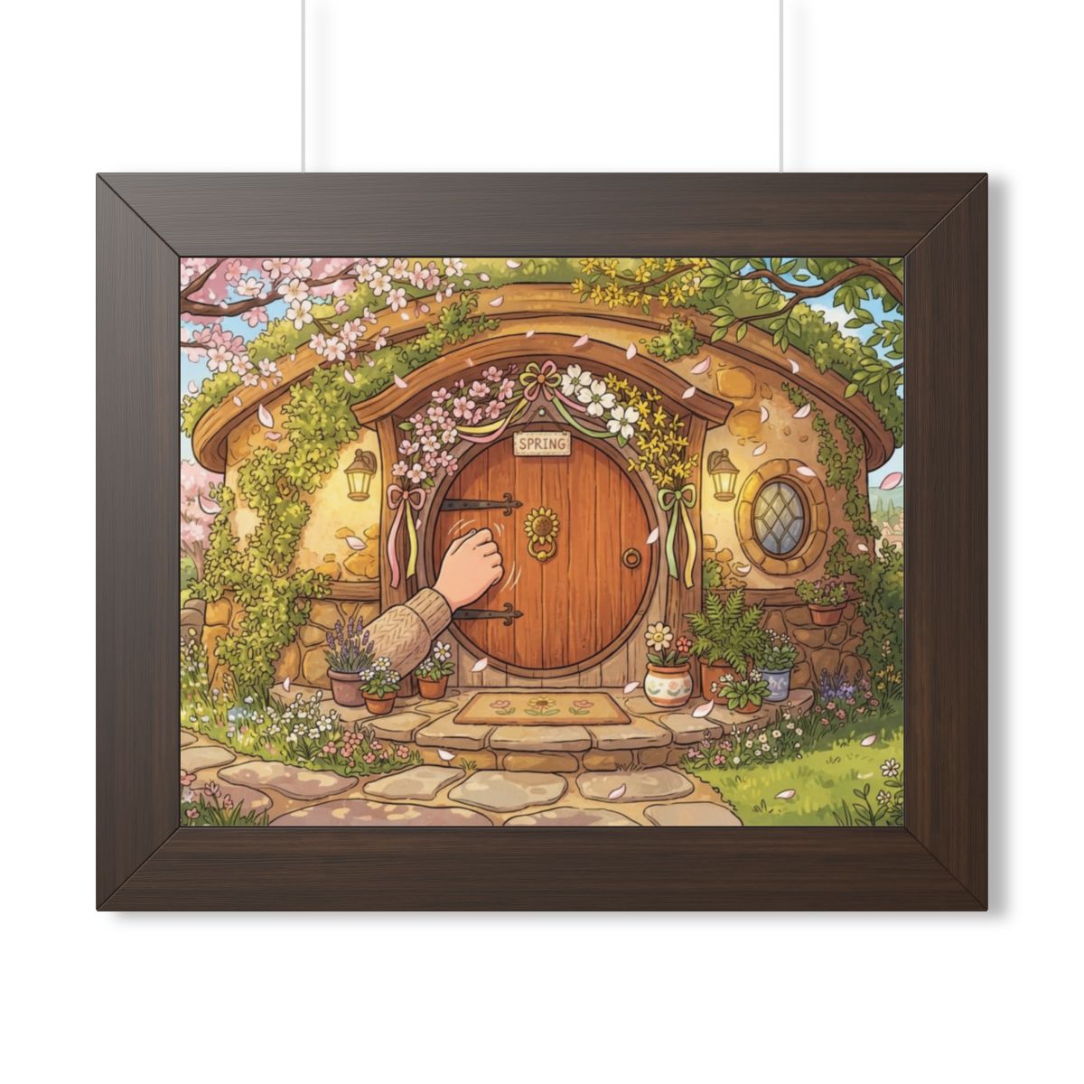 Framed Horizontal Poster - Spring Garden Entry — Walnut... |...