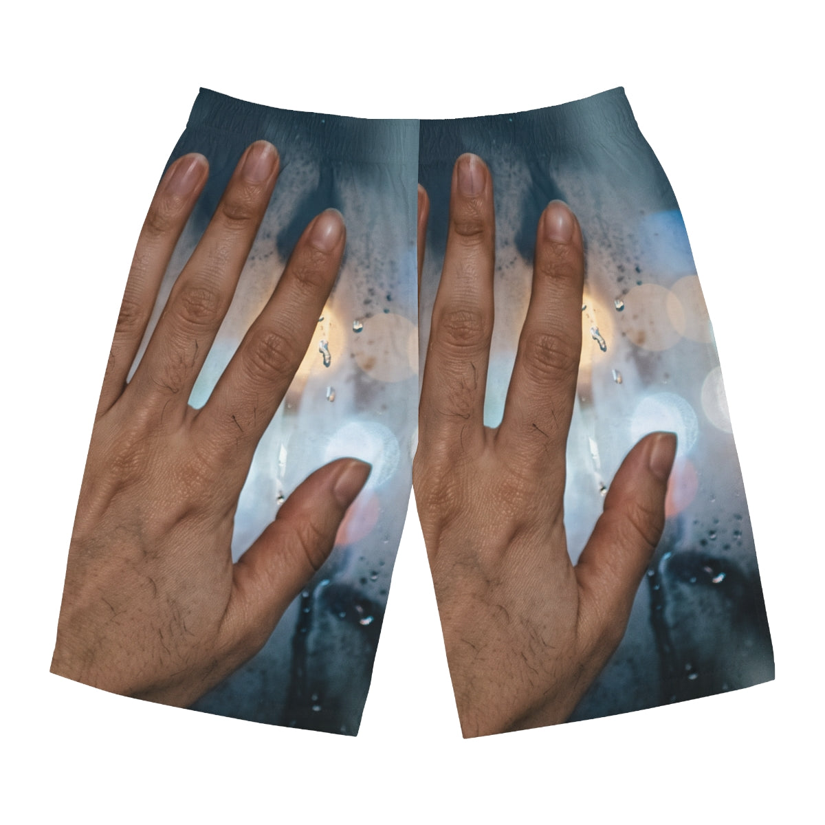 Men's Board Shorts Rainy City Window Art