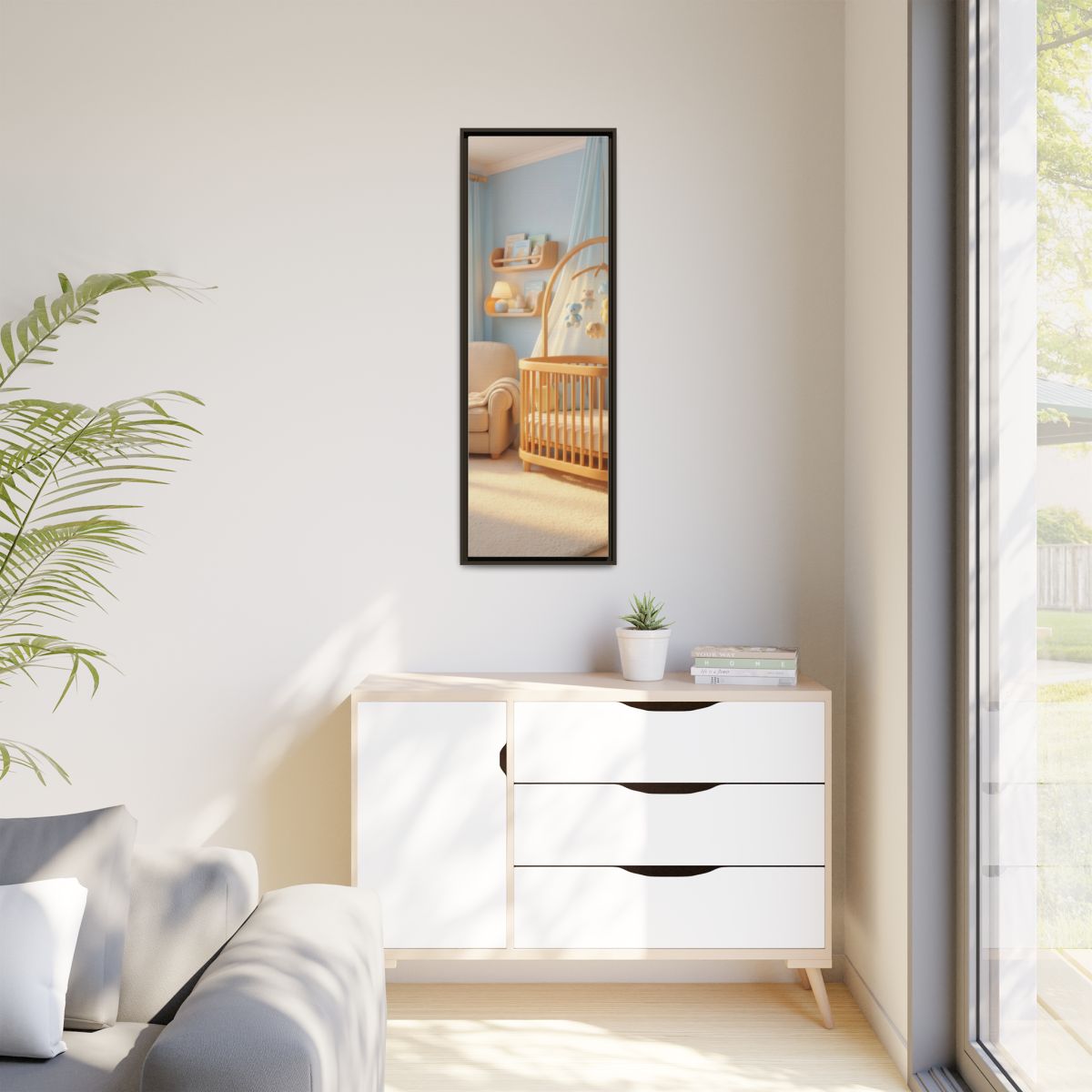 Matte Canvas, Framed - Dreamy Serene Nursery Art — Espresso...