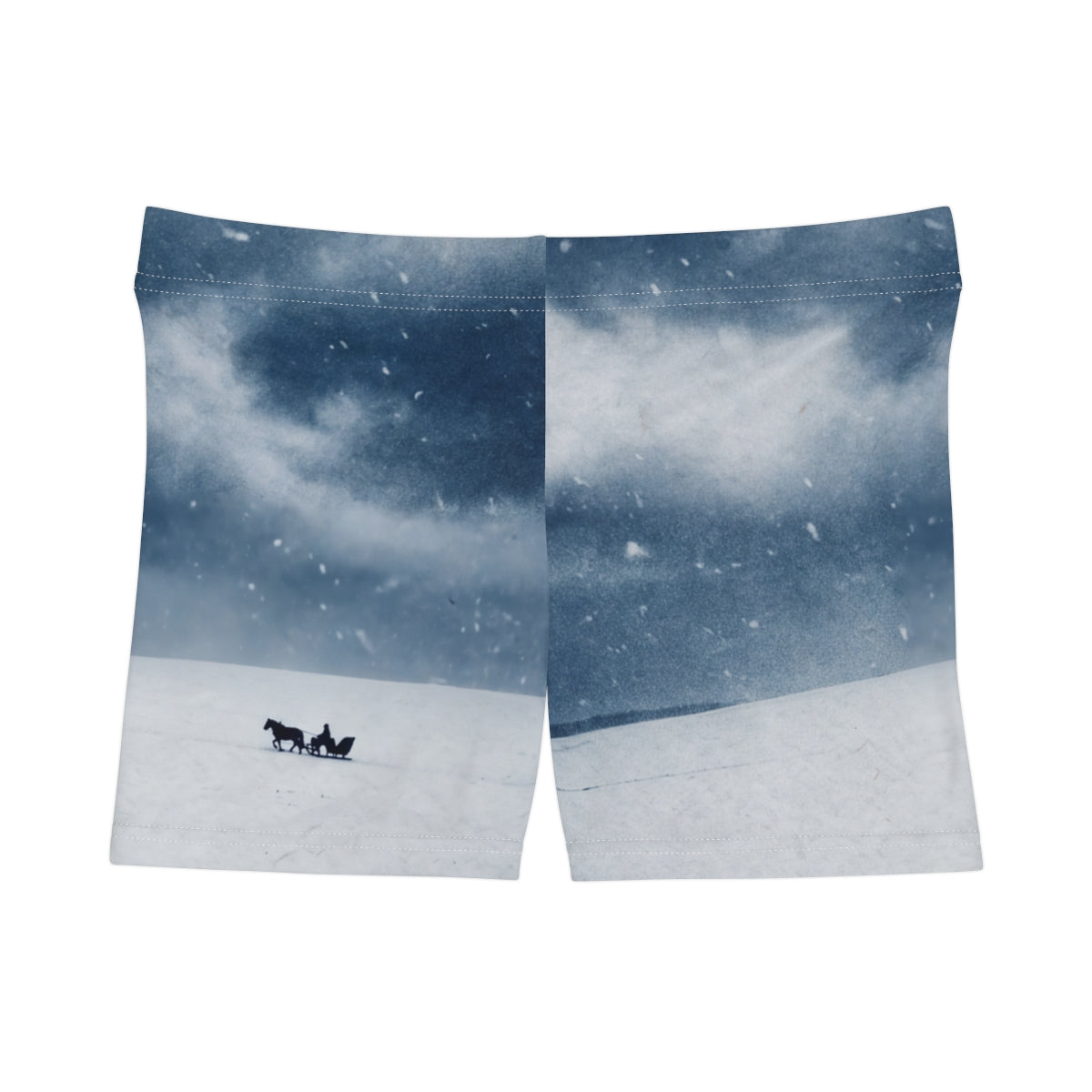 Women's Shorts with Winter Landscape Artwork