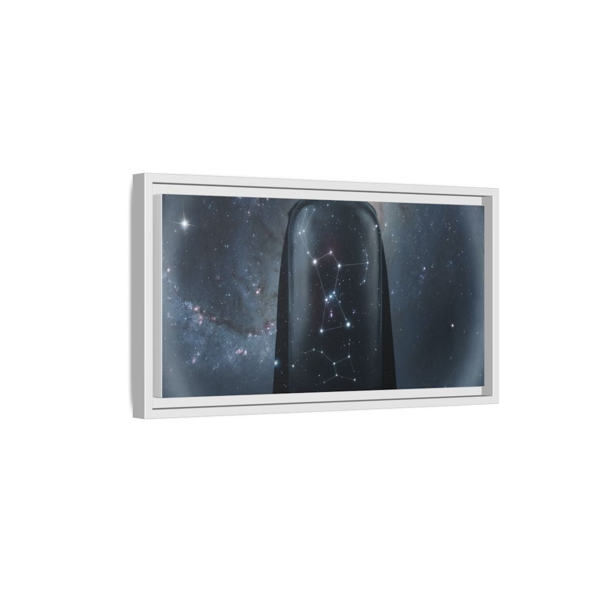 Framed Matte Canvas - Cosmic Sentinel — White / 1.25" (10×8, 12×9, 14×11, 16×12, 20×10, 18×12, 20×16, 24×16, 24×18, 36×12, 24×20, 32×16, 30×20, 30×24, 32×24, 48×16, 36×24, 48×24, 40×30, 60×20, 48×32, 60×30 & 60×40)