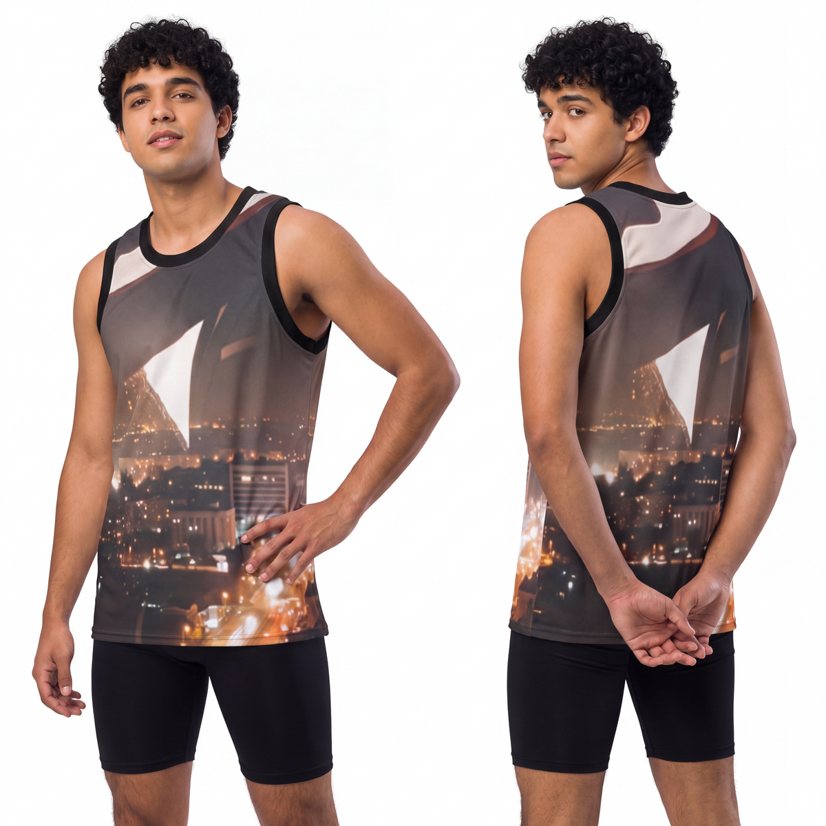 Men's Basketball Jersey - Midnight City Skyline | Echovira...