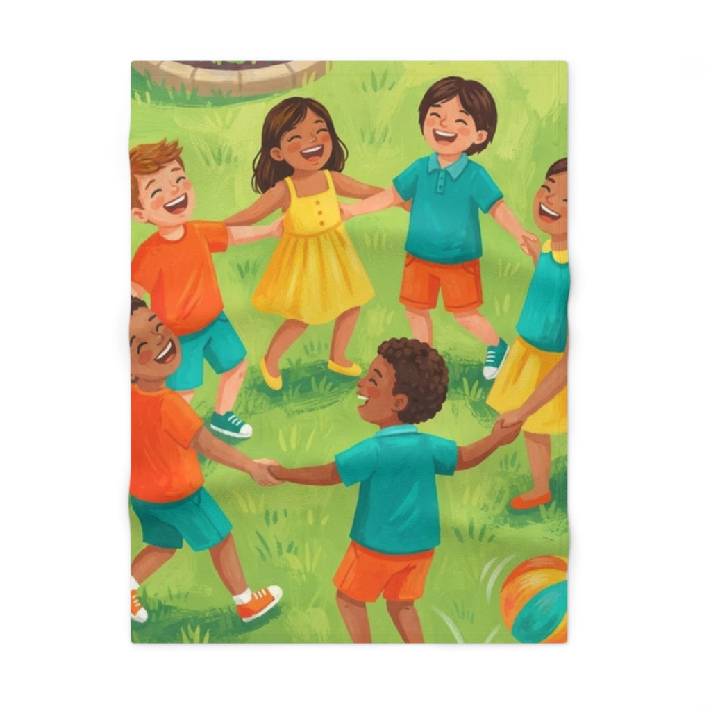 Soft Fleece Baby Blanket - Children Dancing in Meadow... |...