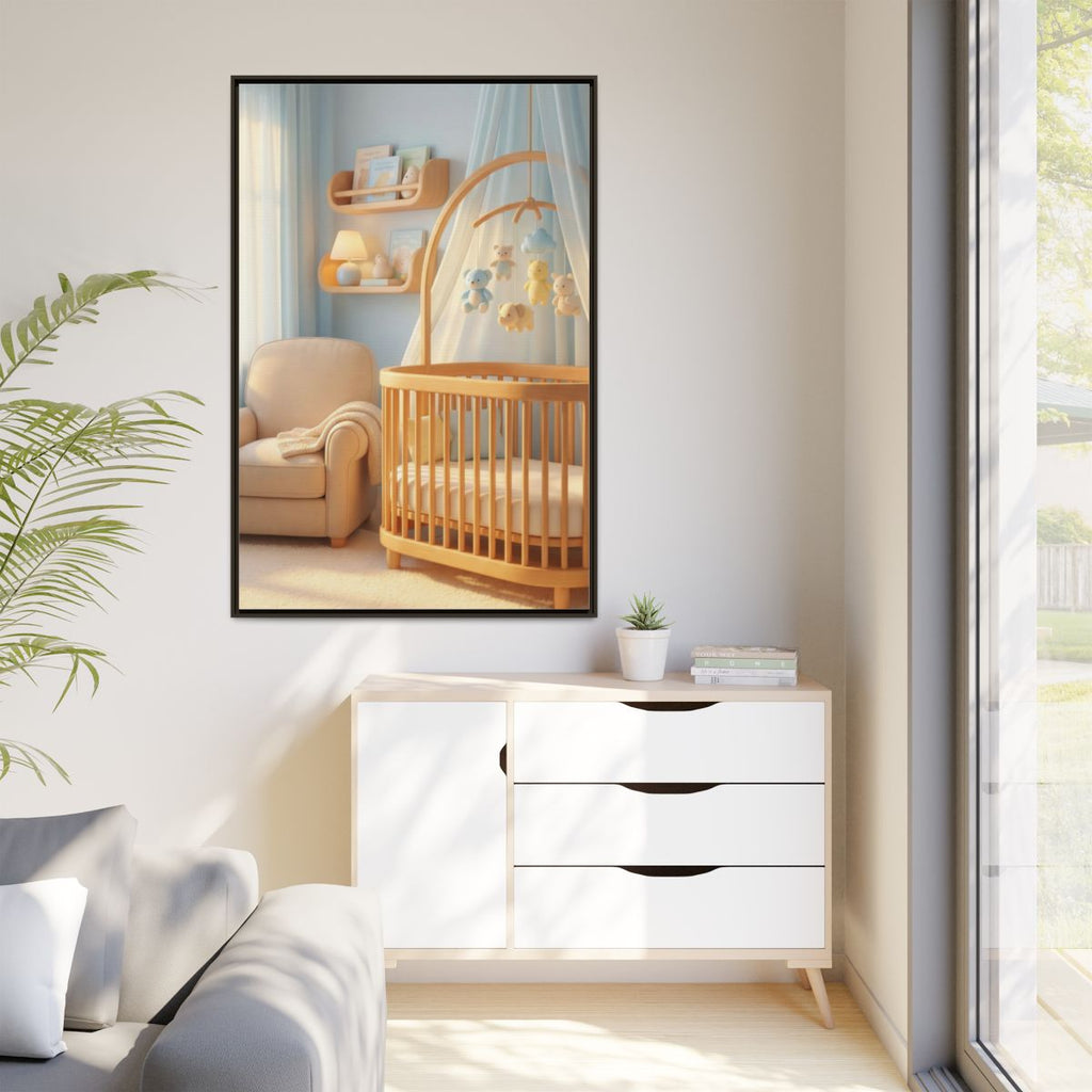 Matte Canvas, Framed - Dreamy Serene Nursery Art — Espresso...