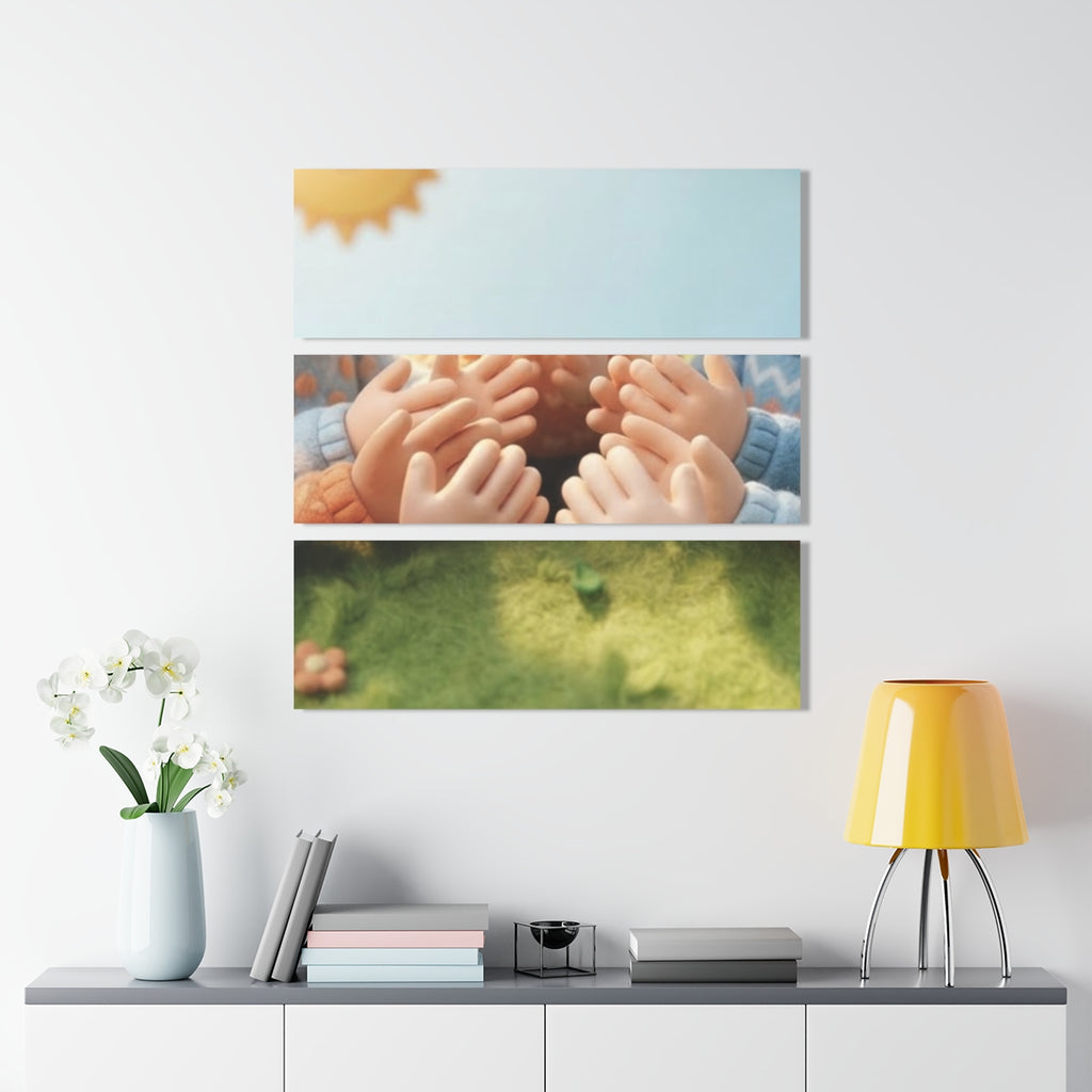 Acrylic Prints Triptych - Meadow Friends — Landscape |...