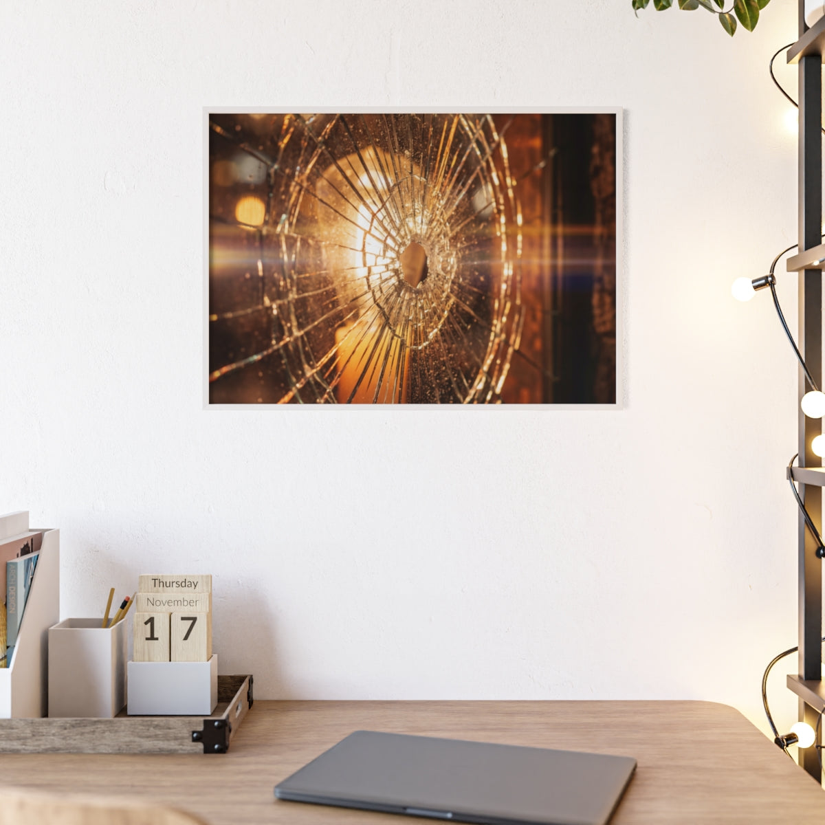 Posters with Wooden Frame - Fractured Light Shattered... |...