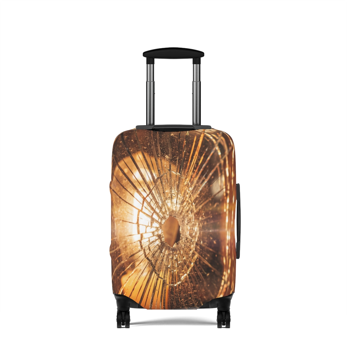 Luggage Cover - Shattered Amber Glass Art | Echovira Gallery