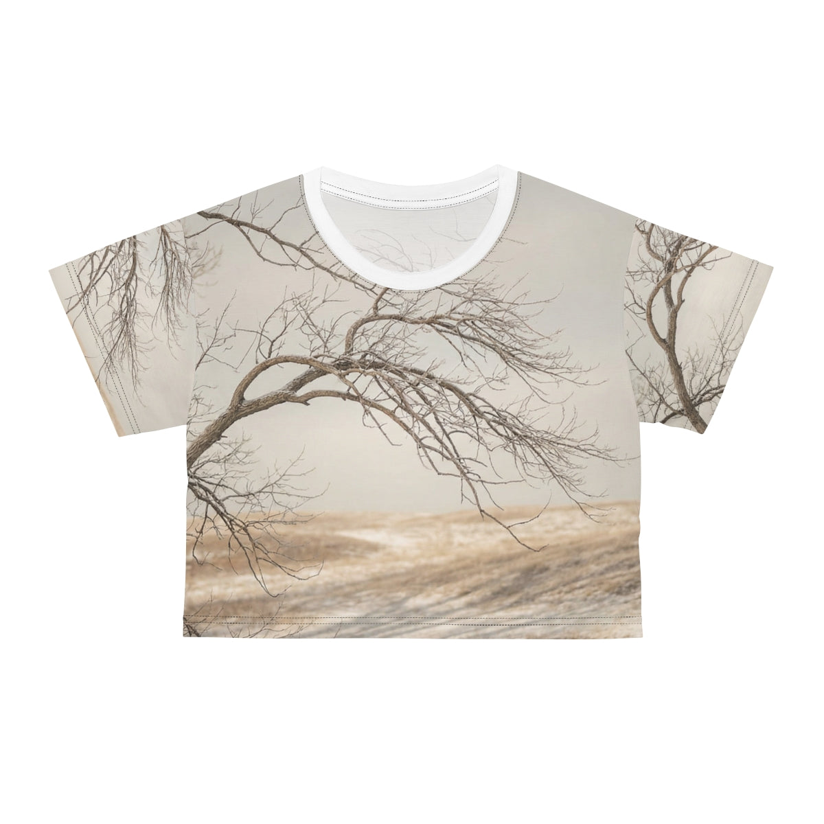 Crop Tee - Winter Branch Solitude Landscape | Echovira...