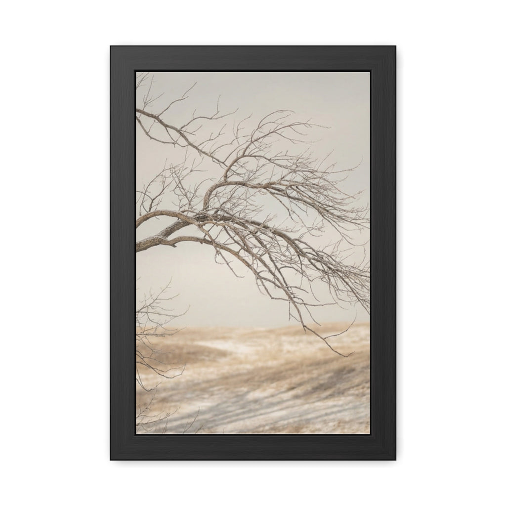 Framed Poster - Minimalist Winter Tree — Portrait