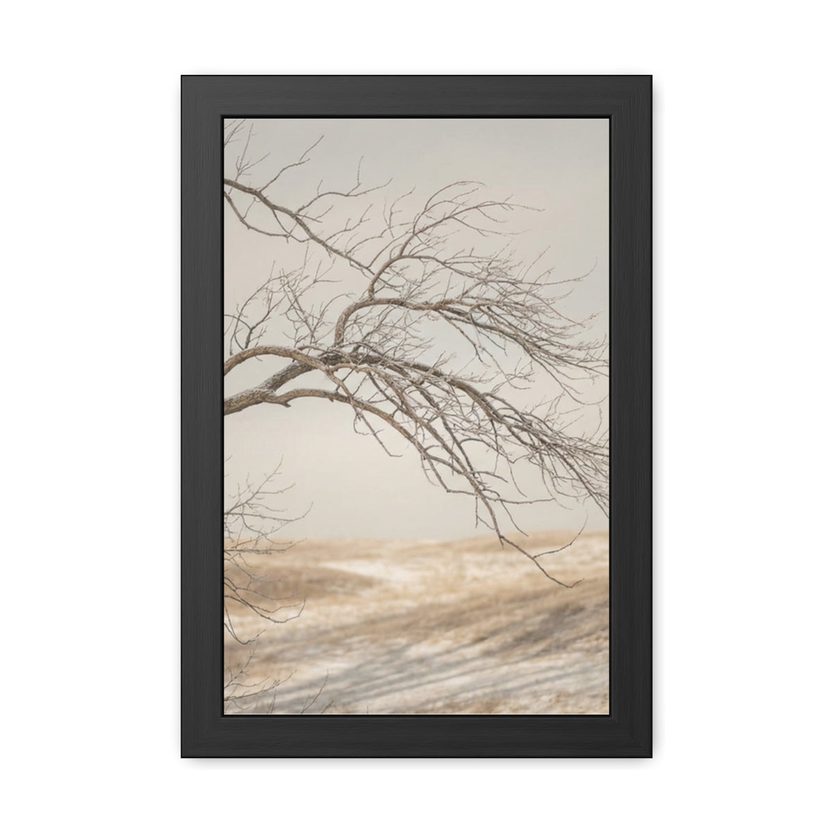 Framed Poster - Minimalist Winter Tree — Portrait