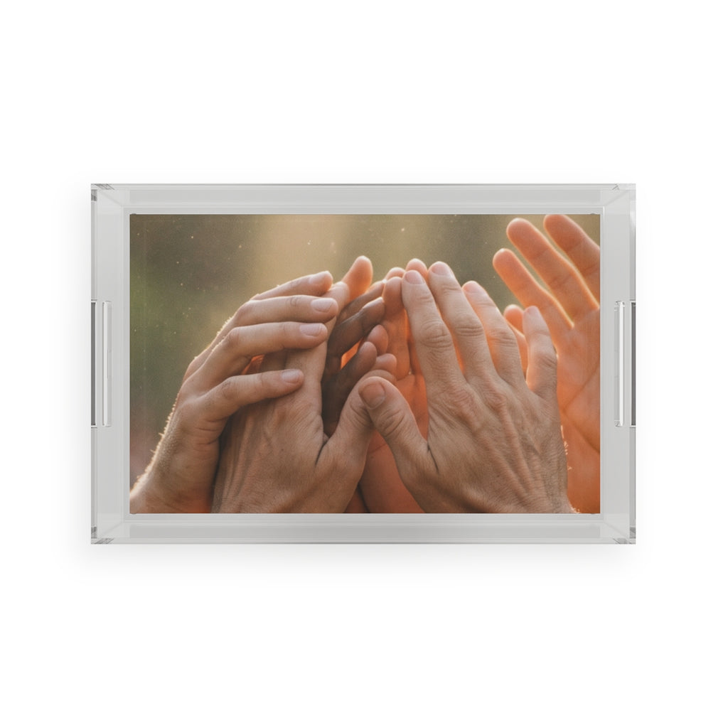 Acrylic Serving Tray - Golden Rays of Unity Wall Art |...