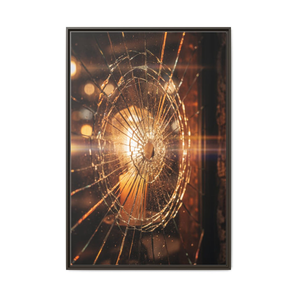 Framed Matte Canvas - Shattered Glass — Espresso / 1.25"