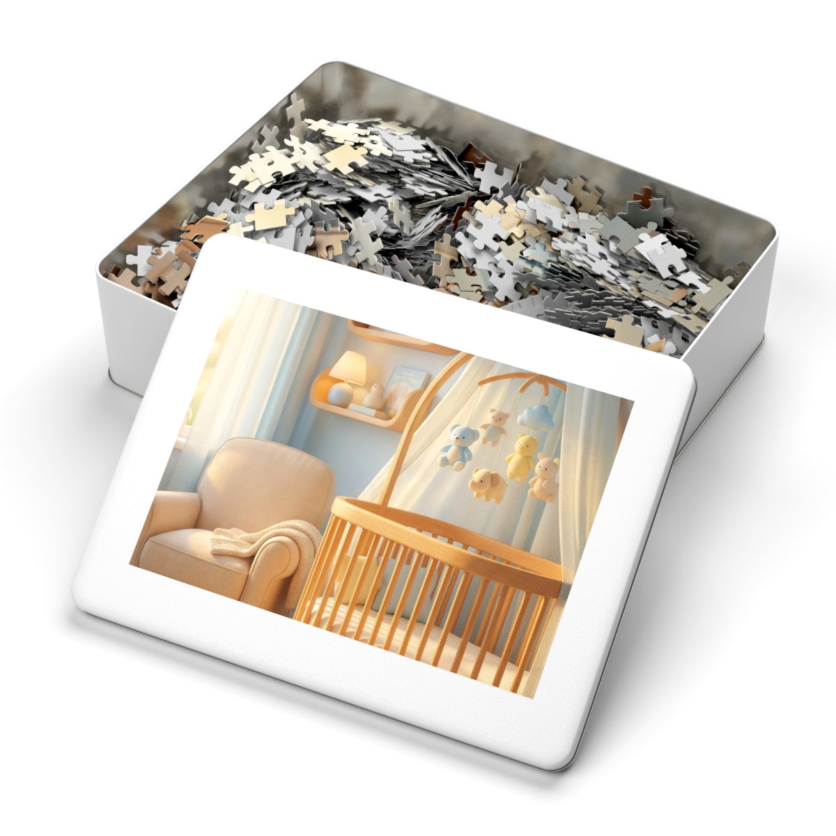 Jigsaw Puzzle with Tin - Dreamy Serene Nursery Art (30, 110...