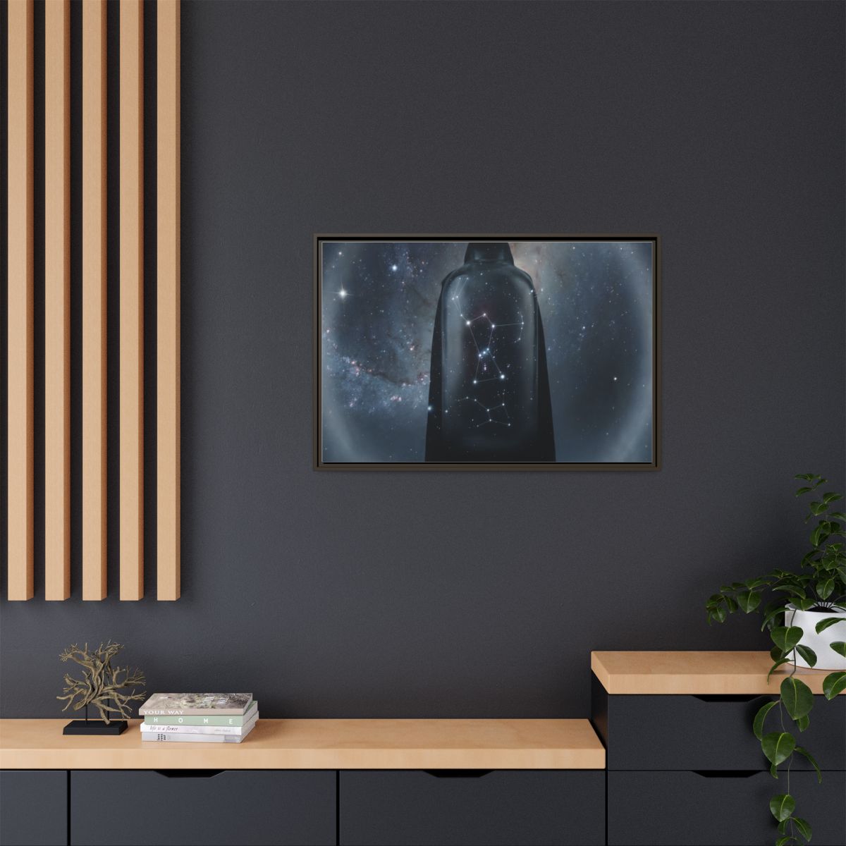 Framed Matte Canvas - Cosmic Sentinel — Espresso / 1.25"......