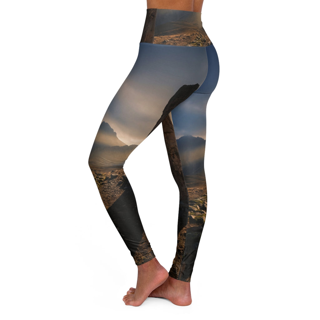 High Waisted Yoga Leggings - Ancient Peaks