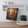 Tea Towels - Fractured Warmth - Shattered Amber Glass Art |...