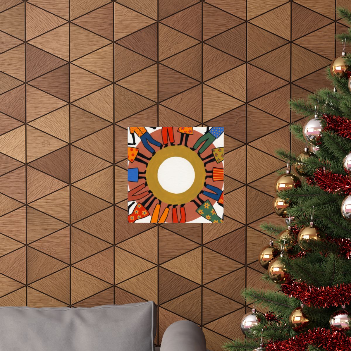 Matte Horizontal Poster - Unity Mandala Folk Art (10×8 &......