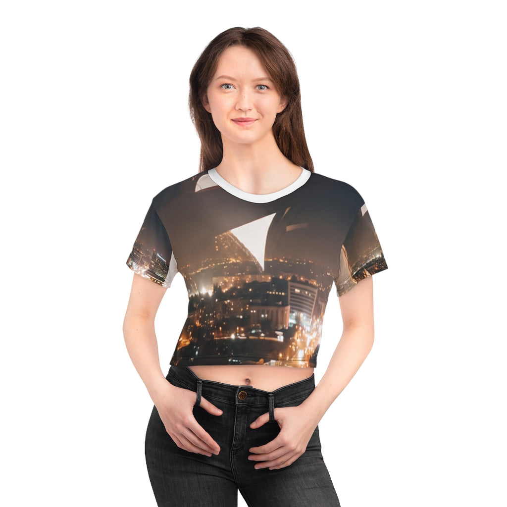 Crop Tee - Midnight City Lovers | Echovira Gallery