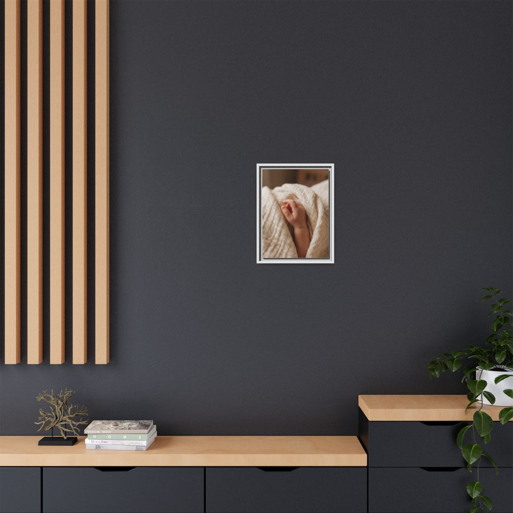 Framed Matte Canvas - Tender Newborn Hand (8×10, 9×12... |...