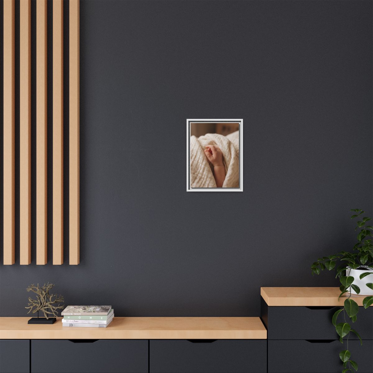 Framed Matte Canvas - Tender Newborn Hand (8×10, 9×12... |...