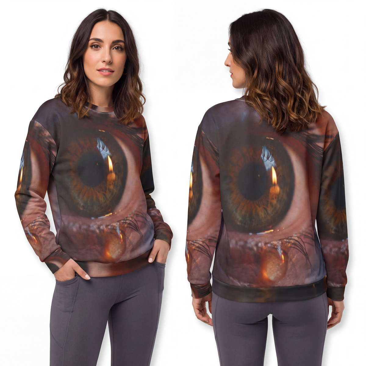 Unisex Sweatshirt - Amber Iris Reflection Fine Art Print |...