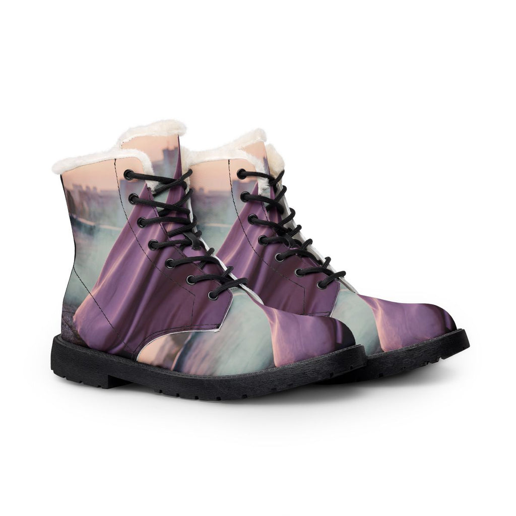 Lilac Skyline Women's Fur and Leather Boots