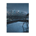 Rainy City Skyline Fleece Baby Blanket