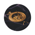 Vintage Brass Sundial Compass Round Rug