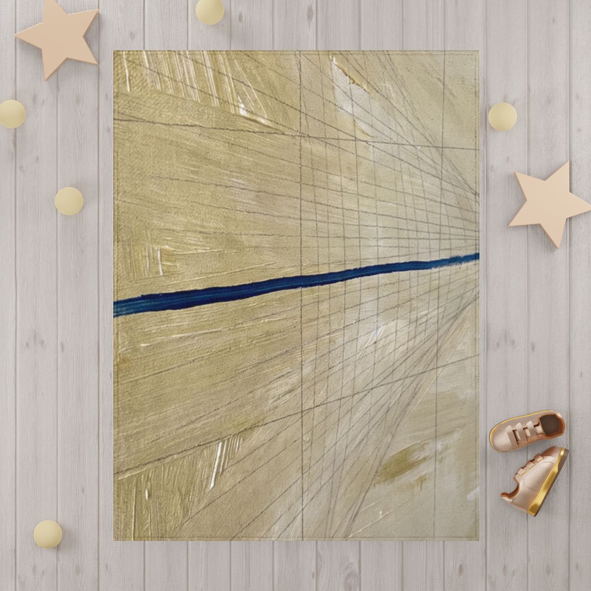 Toddler Blanket with Minimalist Horizon Art
