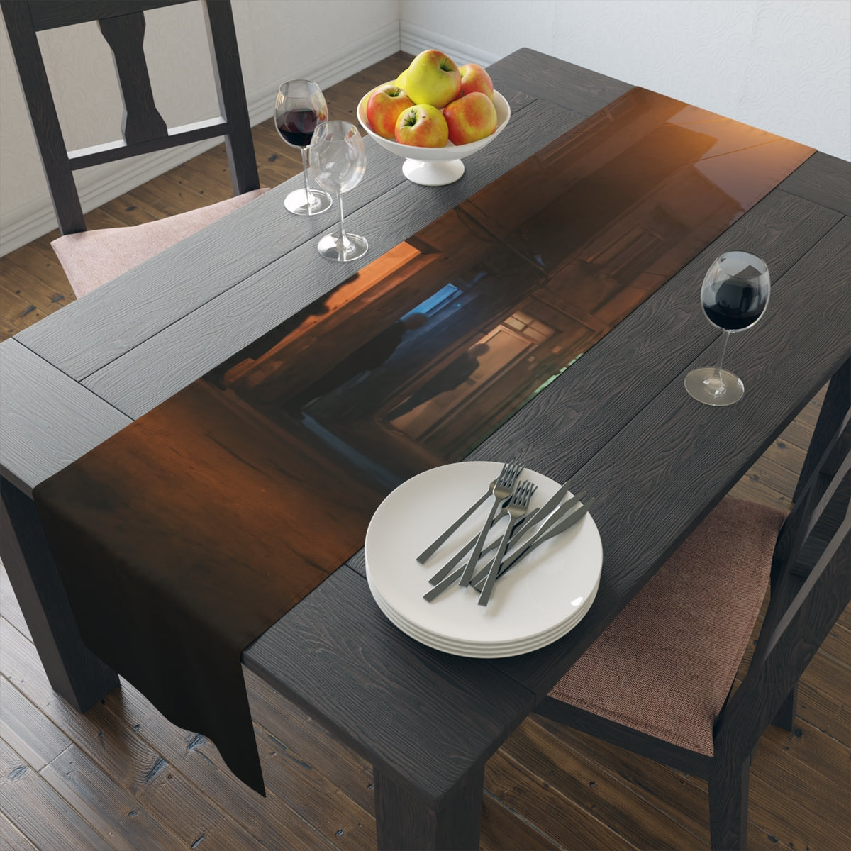 Table Runner - Midnight Alley Echoes | Echovira Gallery
