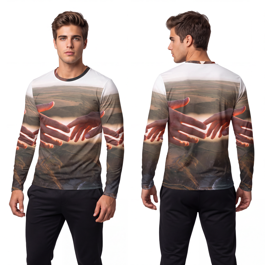 Men's Long Sleeve Shirt - The Infinite Touch | Ethereal... |...