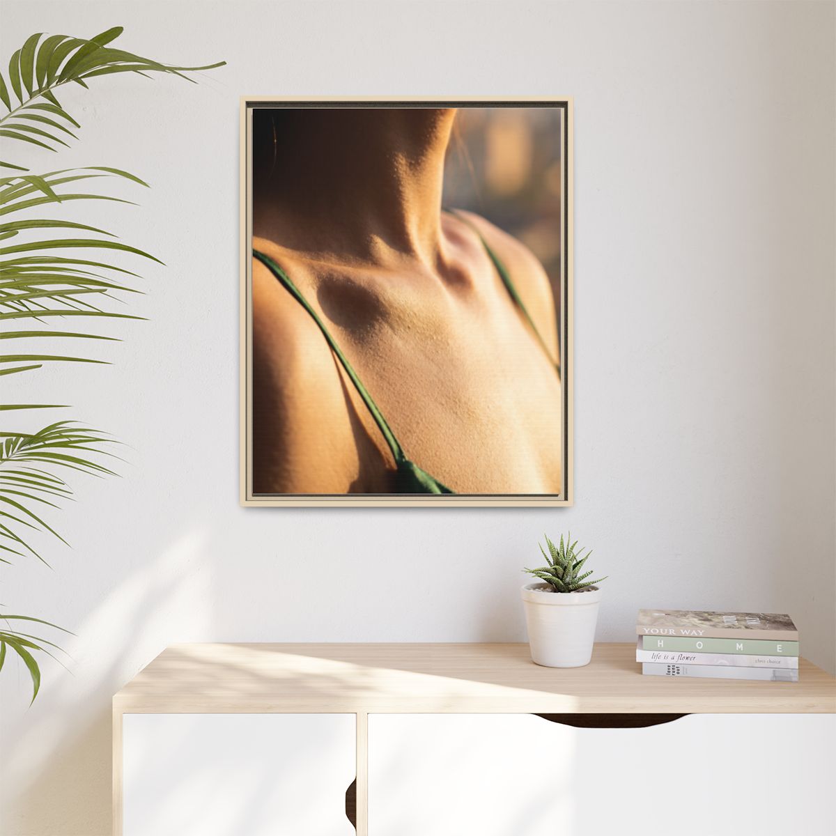 Golden Hour Matte Canvas - Framed Sunset Wall Art — Natural...