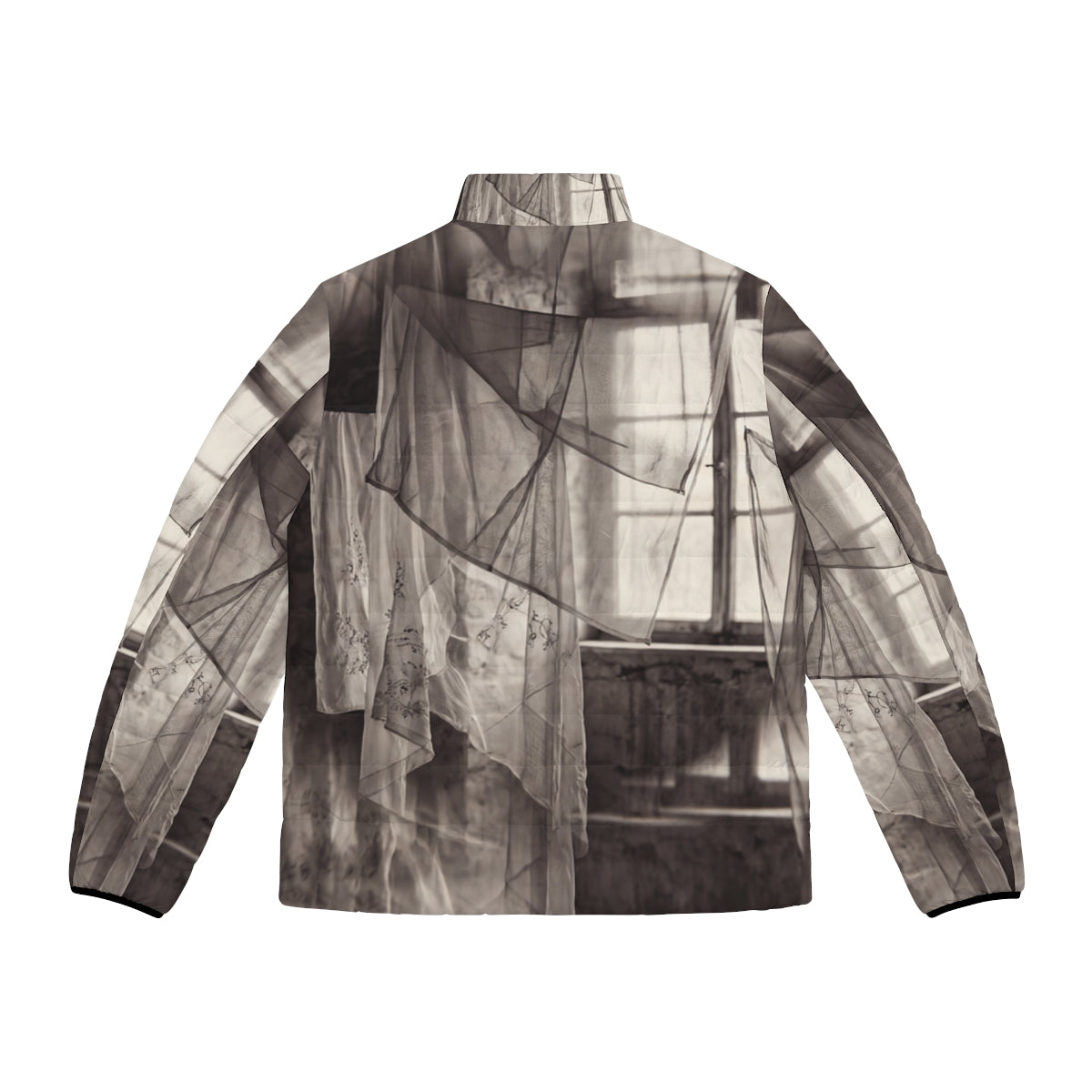 Men's Puffer Jacket - Spectral Veils | Echovira Gallery