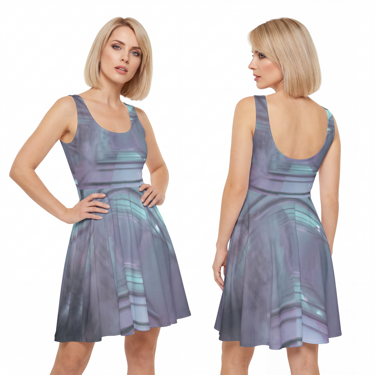 Women's Skater Dress - Liminal Corridor Fog Art Print |...