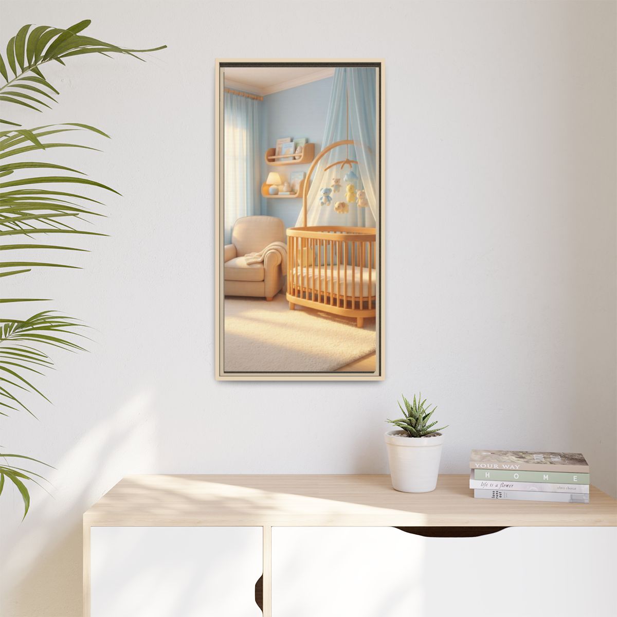 Matte Canvas, Framed - Dreamy Serene Nursery Art — Natural /...