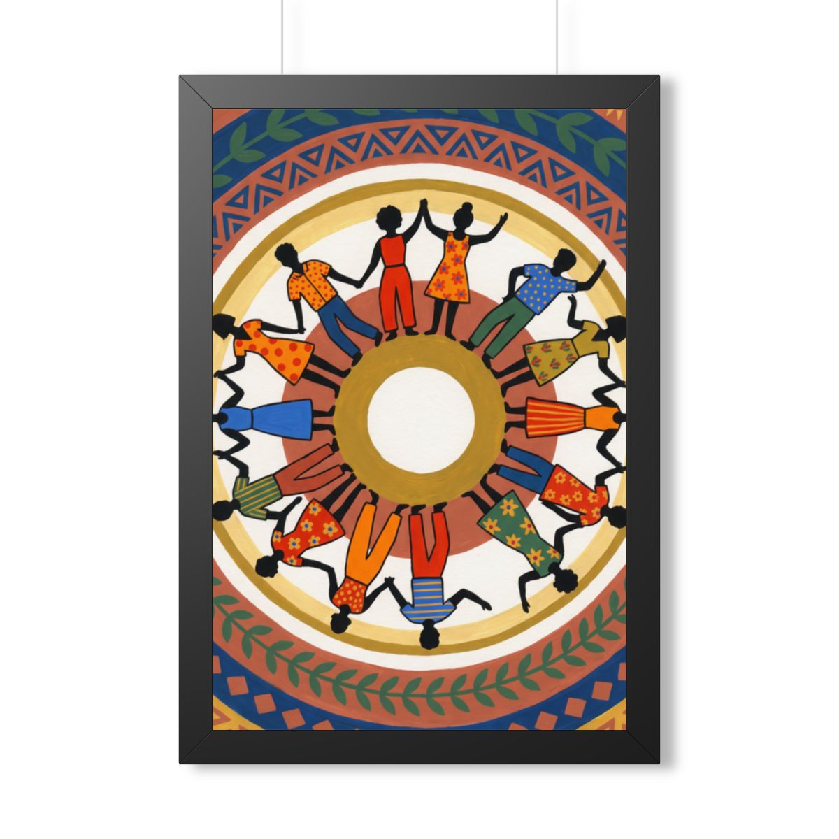Framed Vertical Poster - Unity Mandala Folk Art (11×14... |...