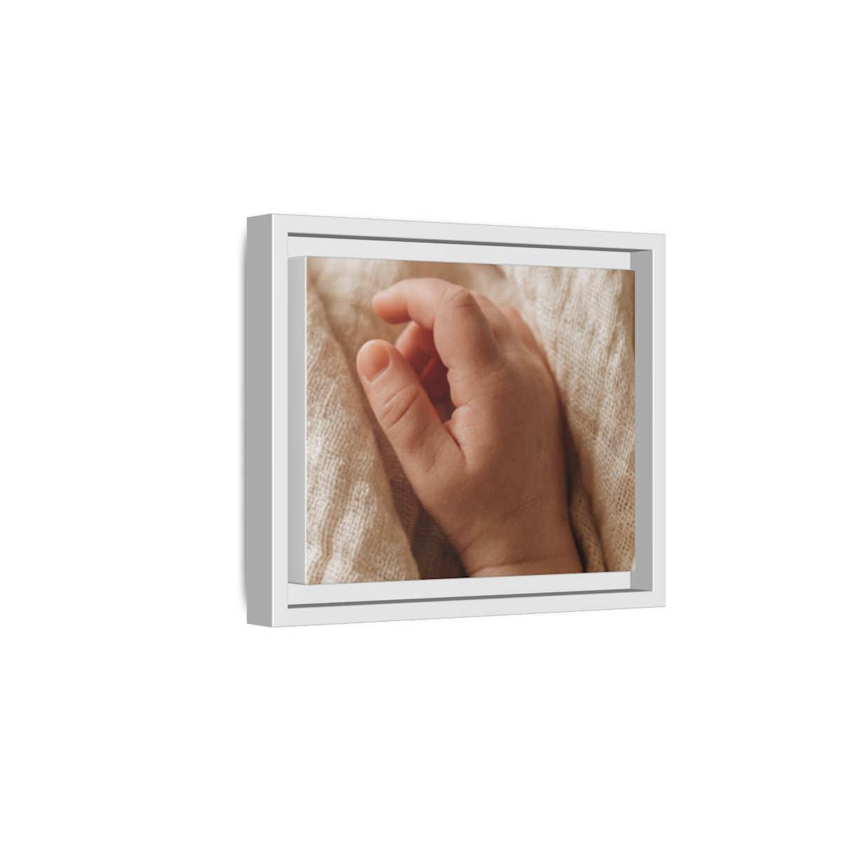 Framed Matte Canvas - Tender Newborn Hand (10×8, 12×9, 14×11, 16×12, 20×10, 18×12, 20×16, 24×16, 24×18, 36×12, 24×20, 32×16, 30×20, 30×24, 32×24, 48×16, 36×24, 48×24, 40×30, 60×20, 48×32, 60×30 & 60×40)
