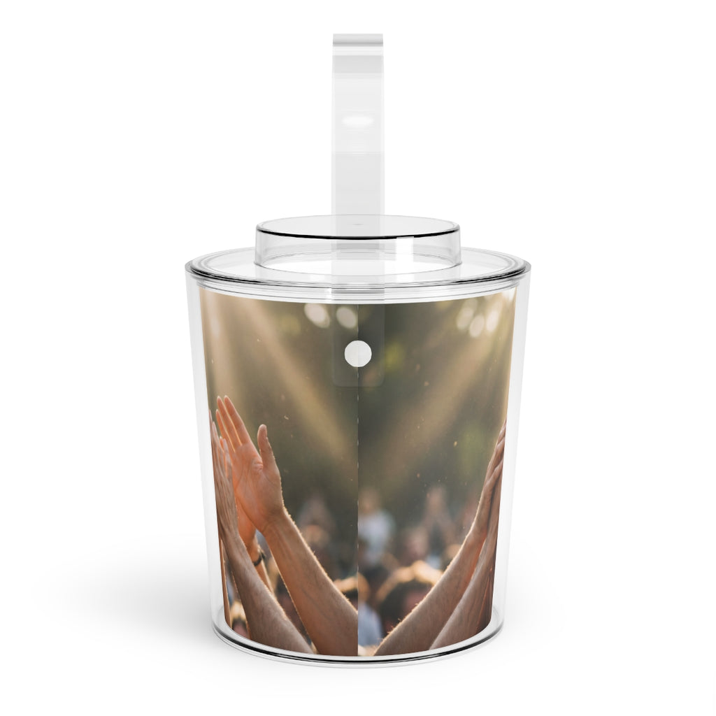 Ice Bucket with Tongs - Golden Rays of Unity Wall Art |...