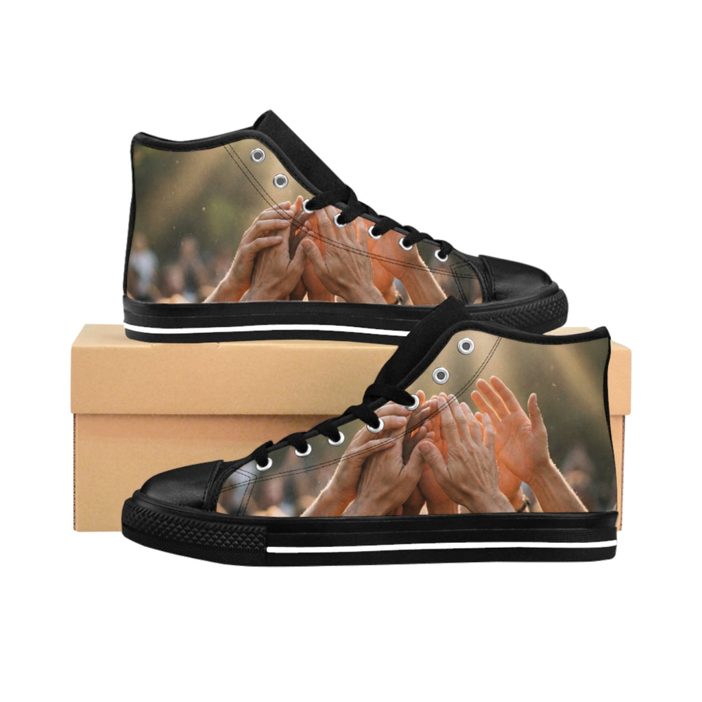 Women's Classic Sneakers - Golden Rays of Unity Wall Art |...