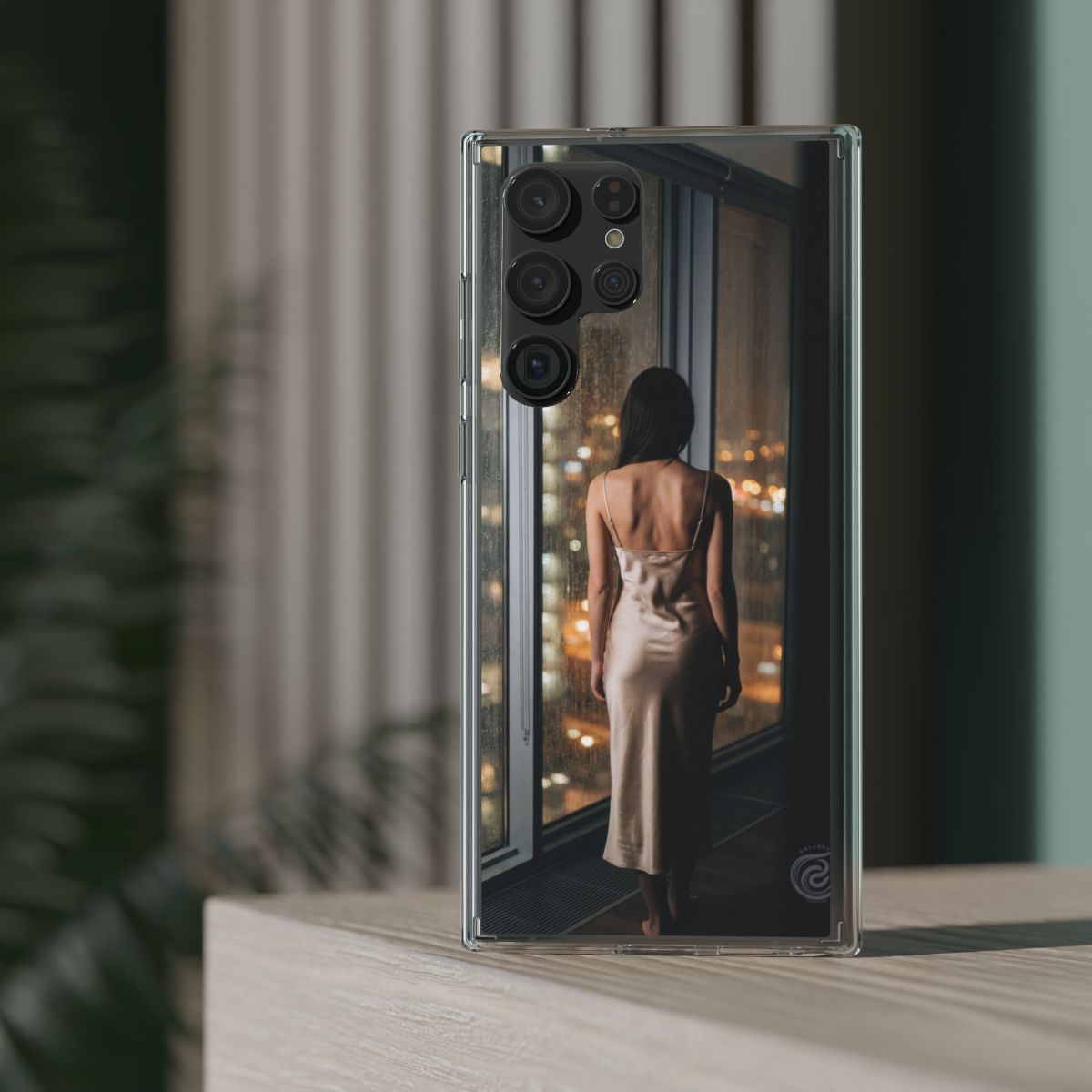 Clear Impact-Resistant Cases - Midnight Rain Clear Phone......